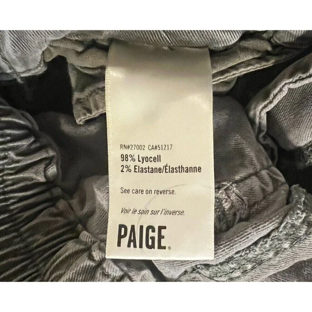 Paige Pants Womens 24 Green Christy Tapered Drawstring Waistband Cotton Stretch